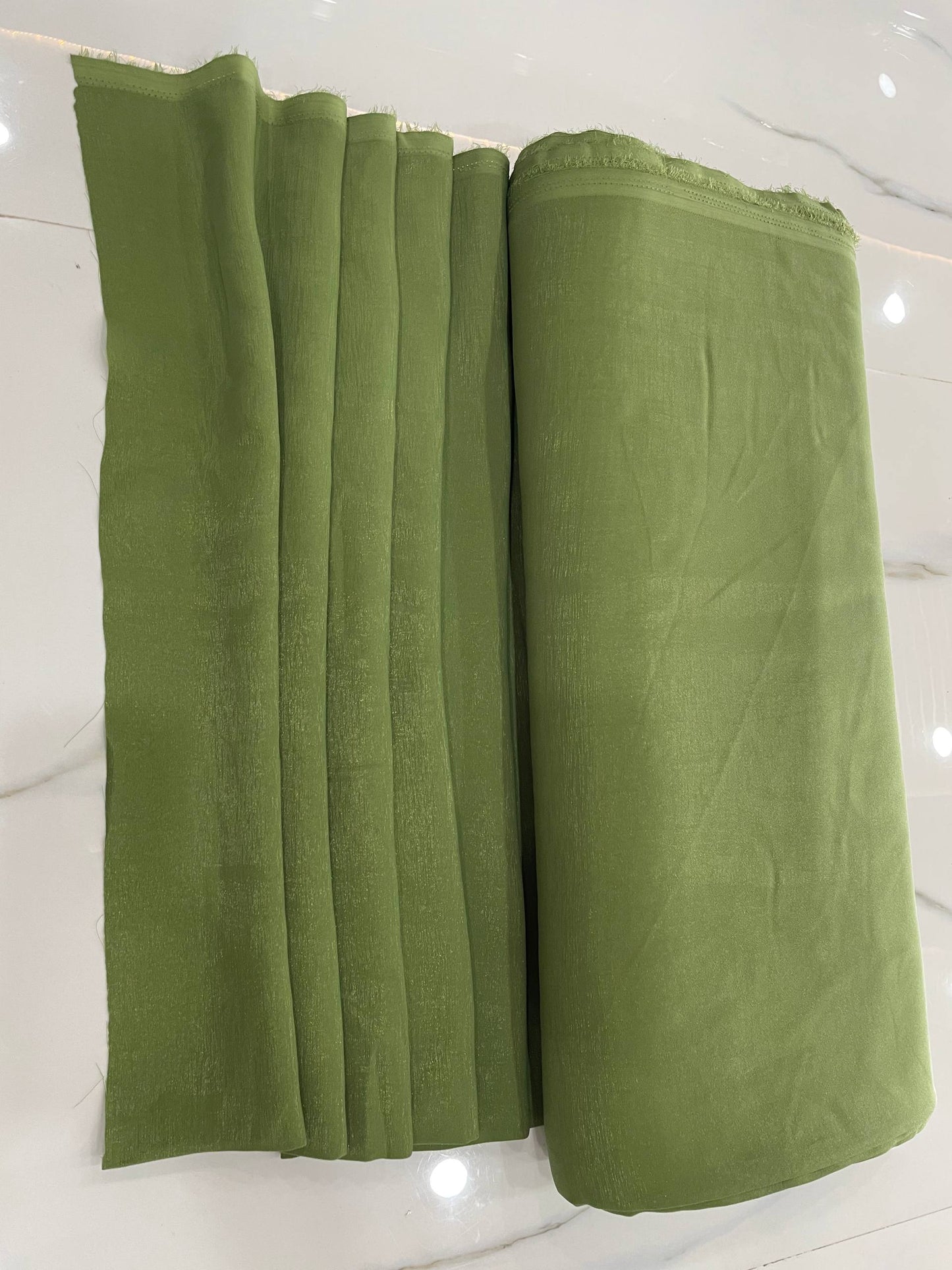 live Green Premium Crepe Fabric