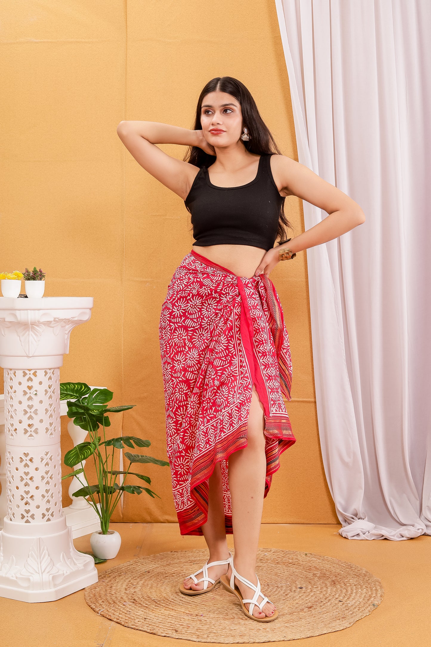 Red Color Large Sarong