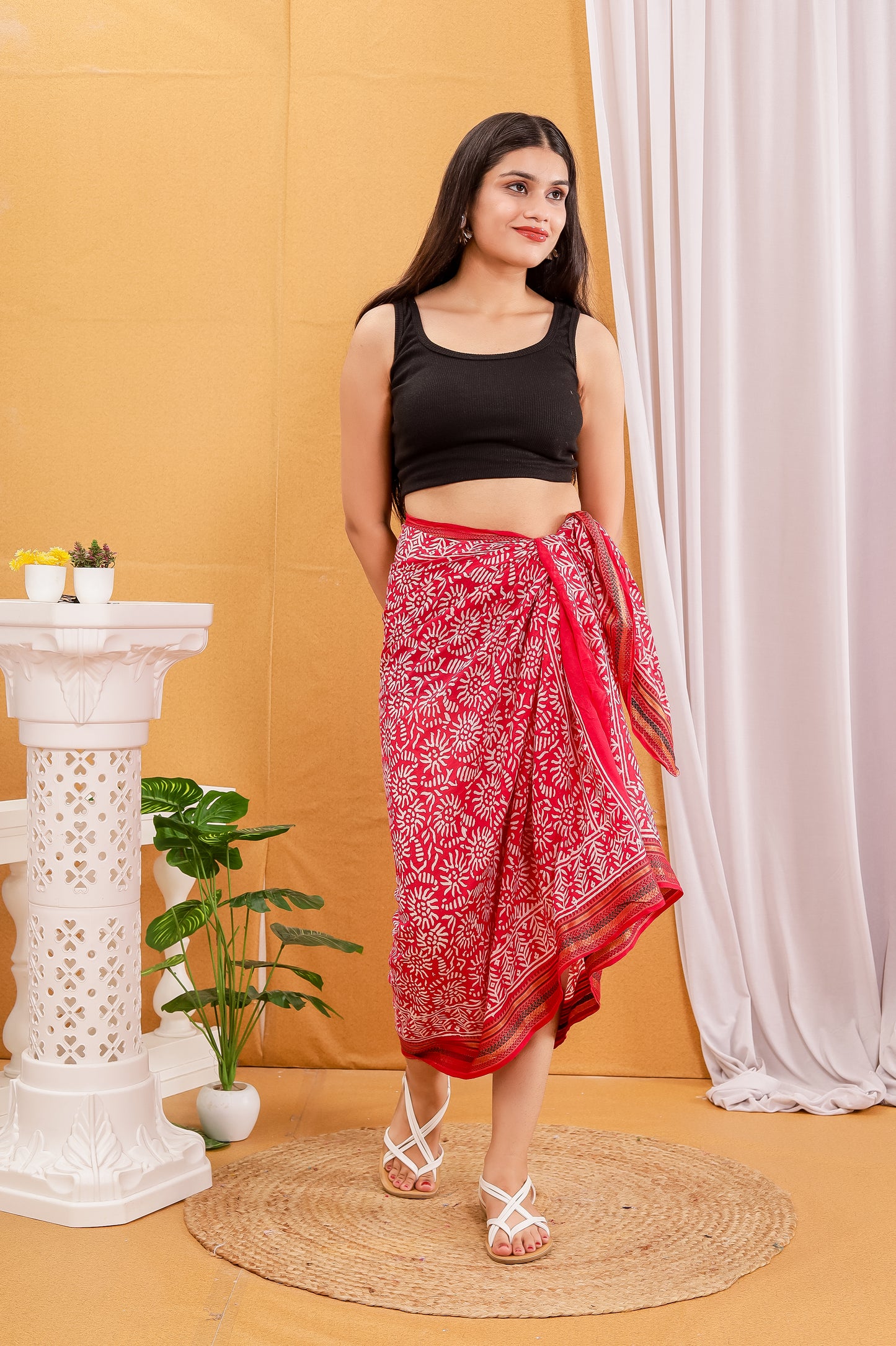 Red Color Large Sarong