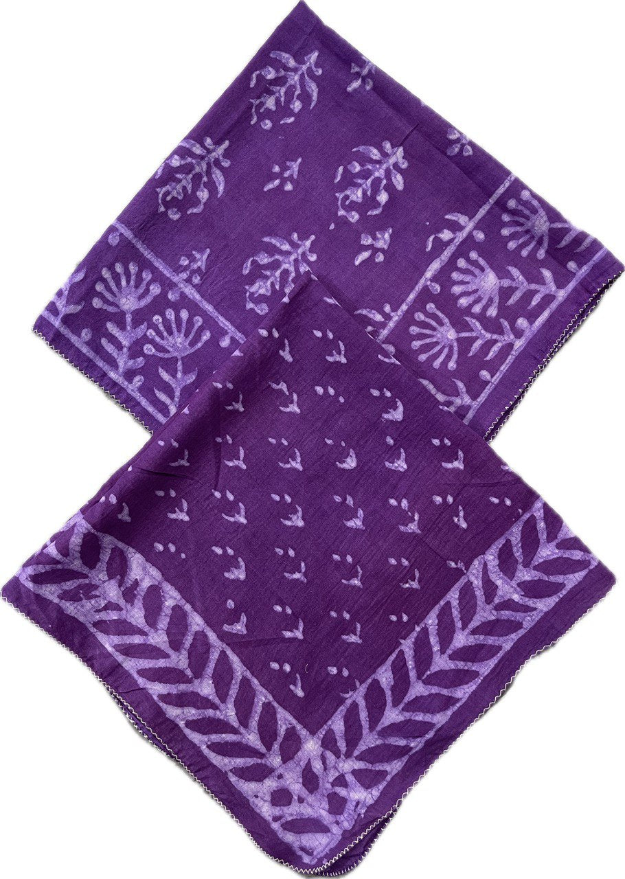set of 2 purple bandanas