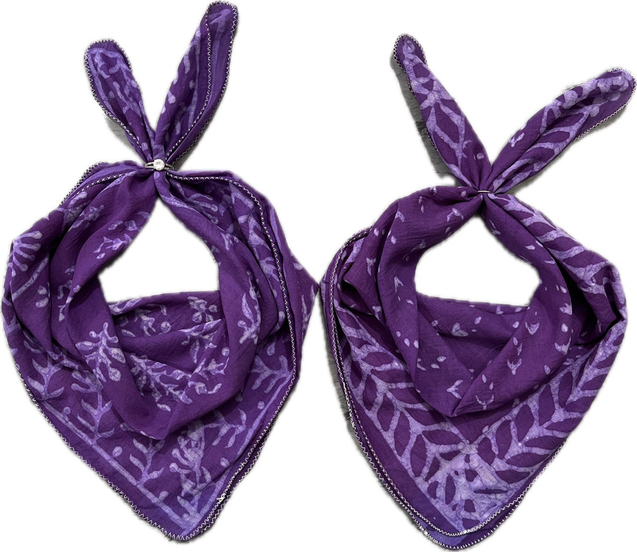 set of 2 purple bandanas