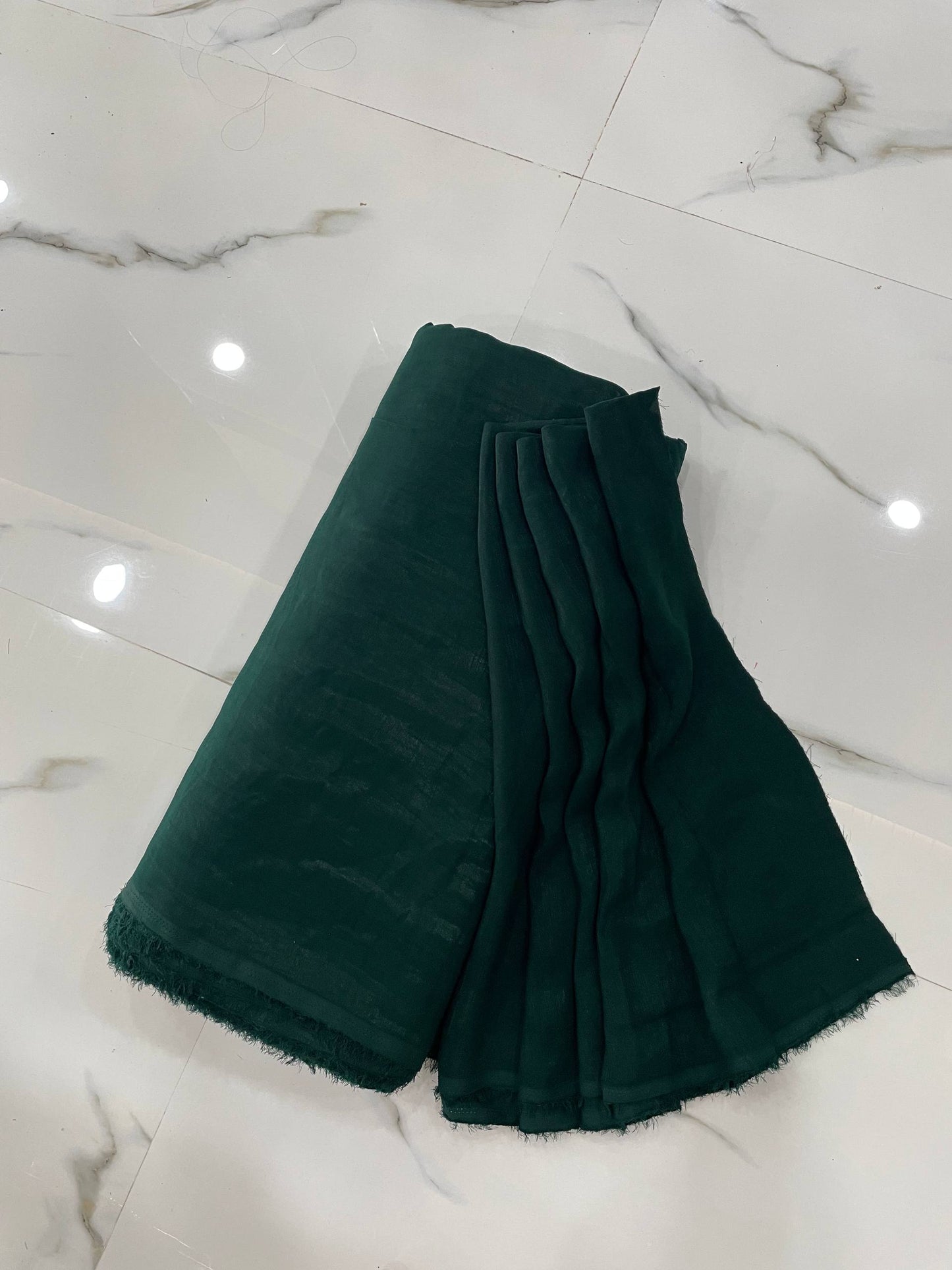 Deep Emerald Green Crepe Fabric