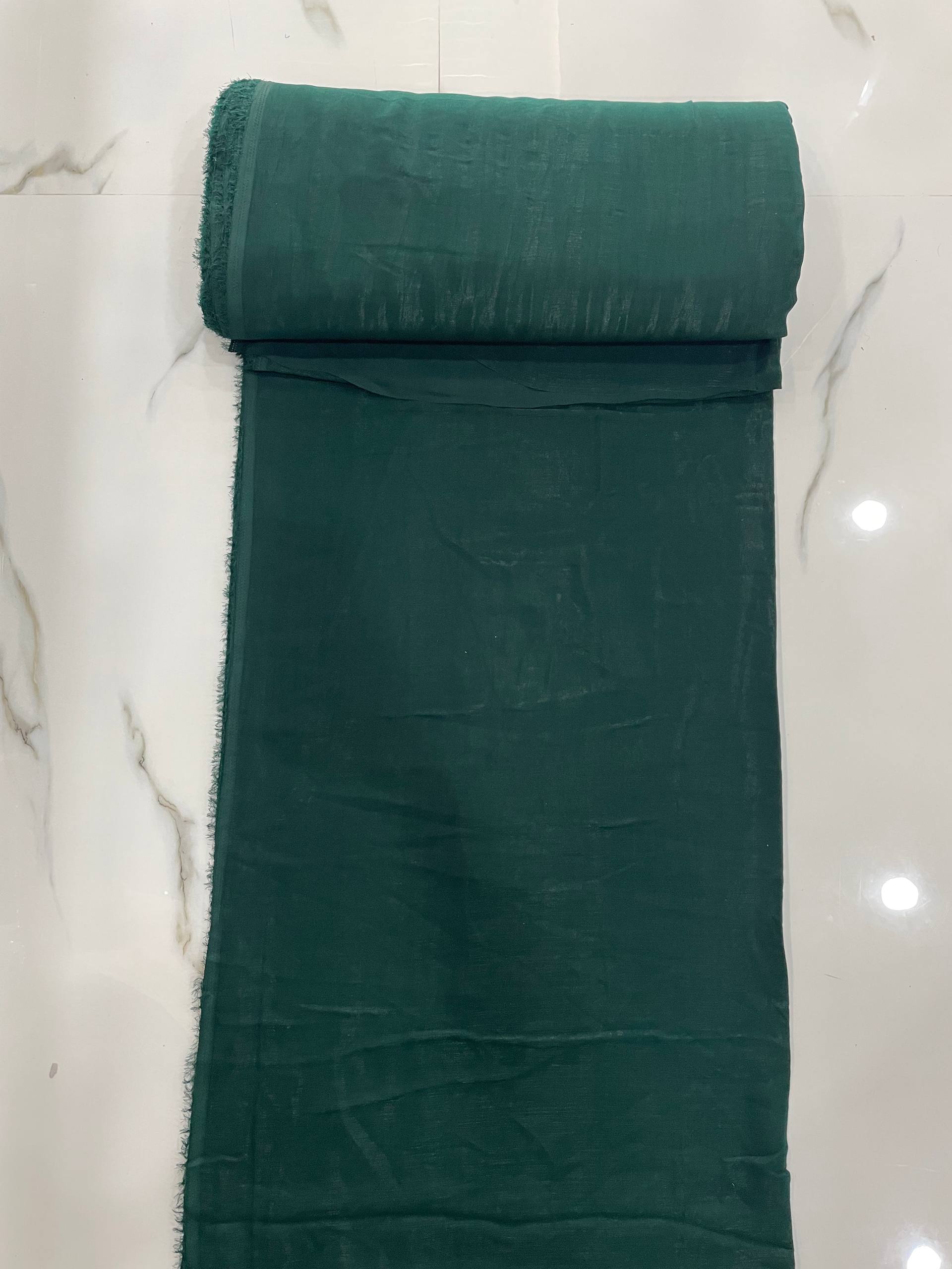 Deep Emerald Green Crepe Fabric