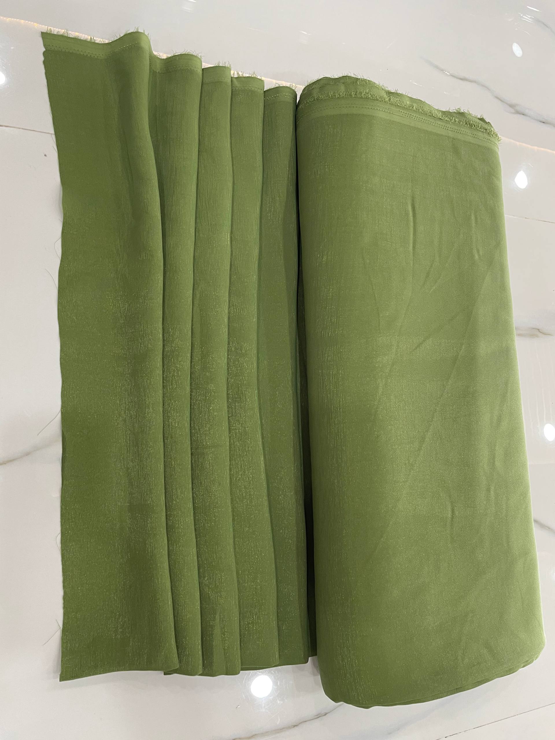 live Green Premium Crepe Fabric