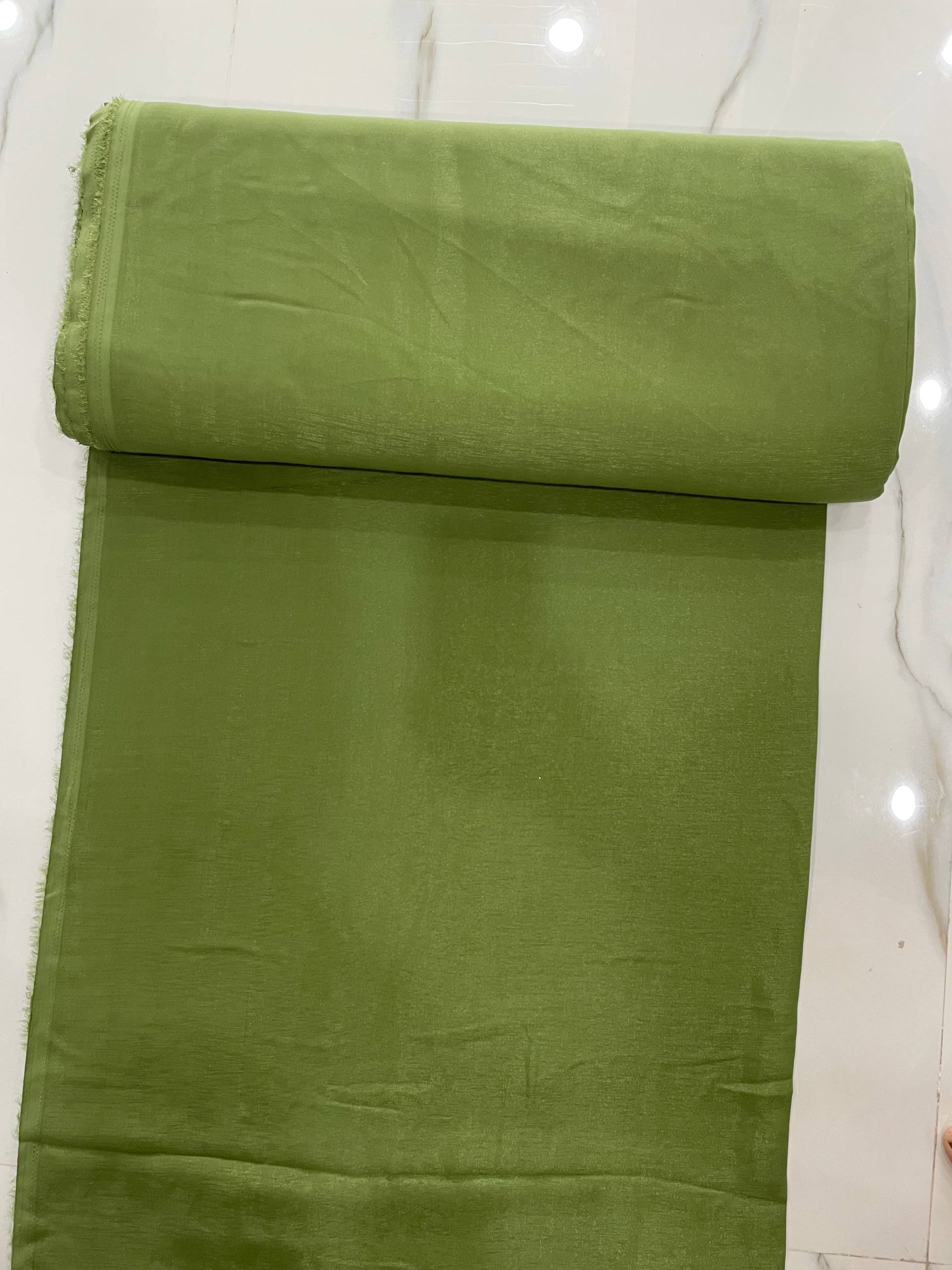 live Green Premium Crepe Fabric