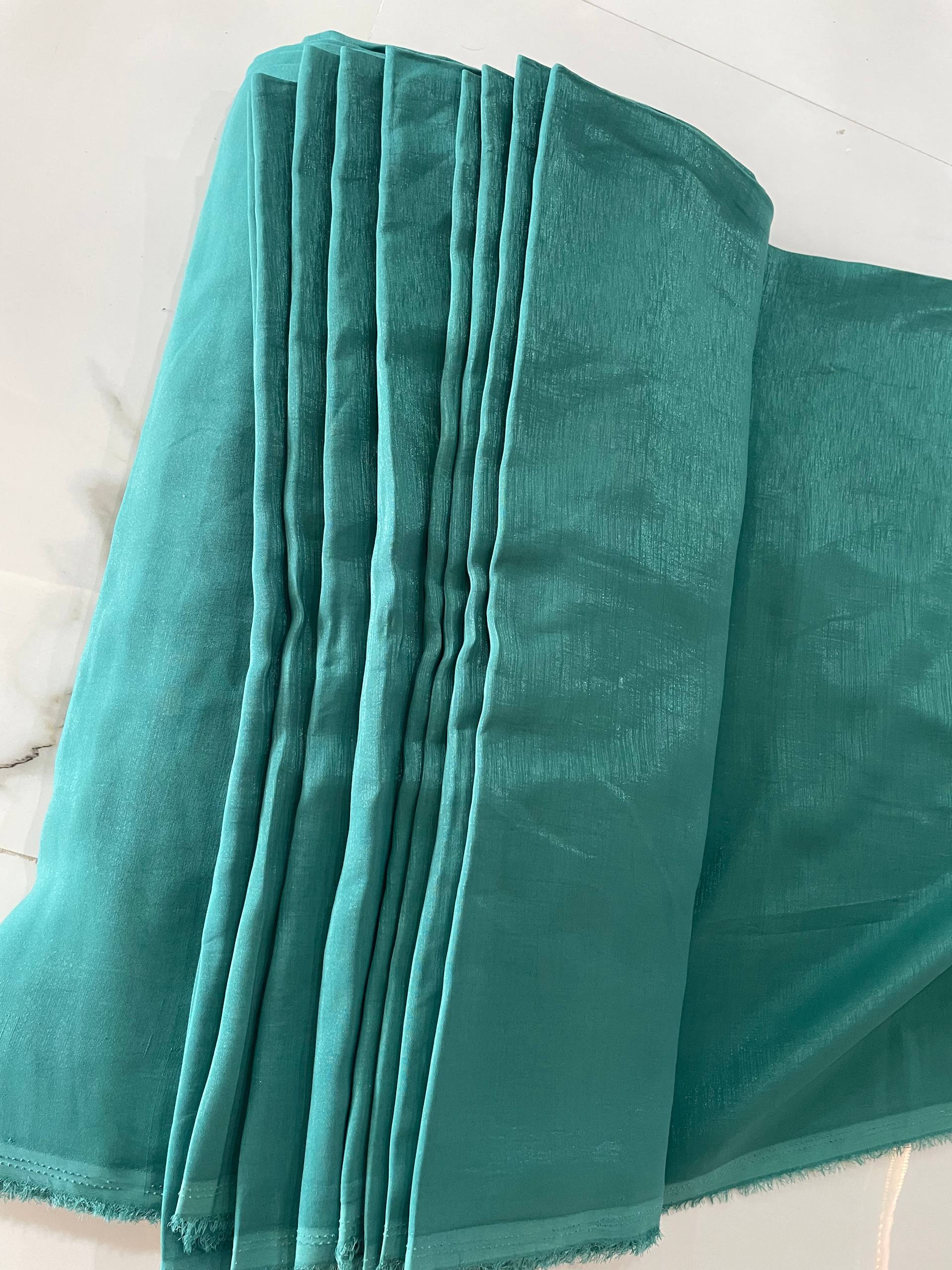 Turquoise Crepe Fabric