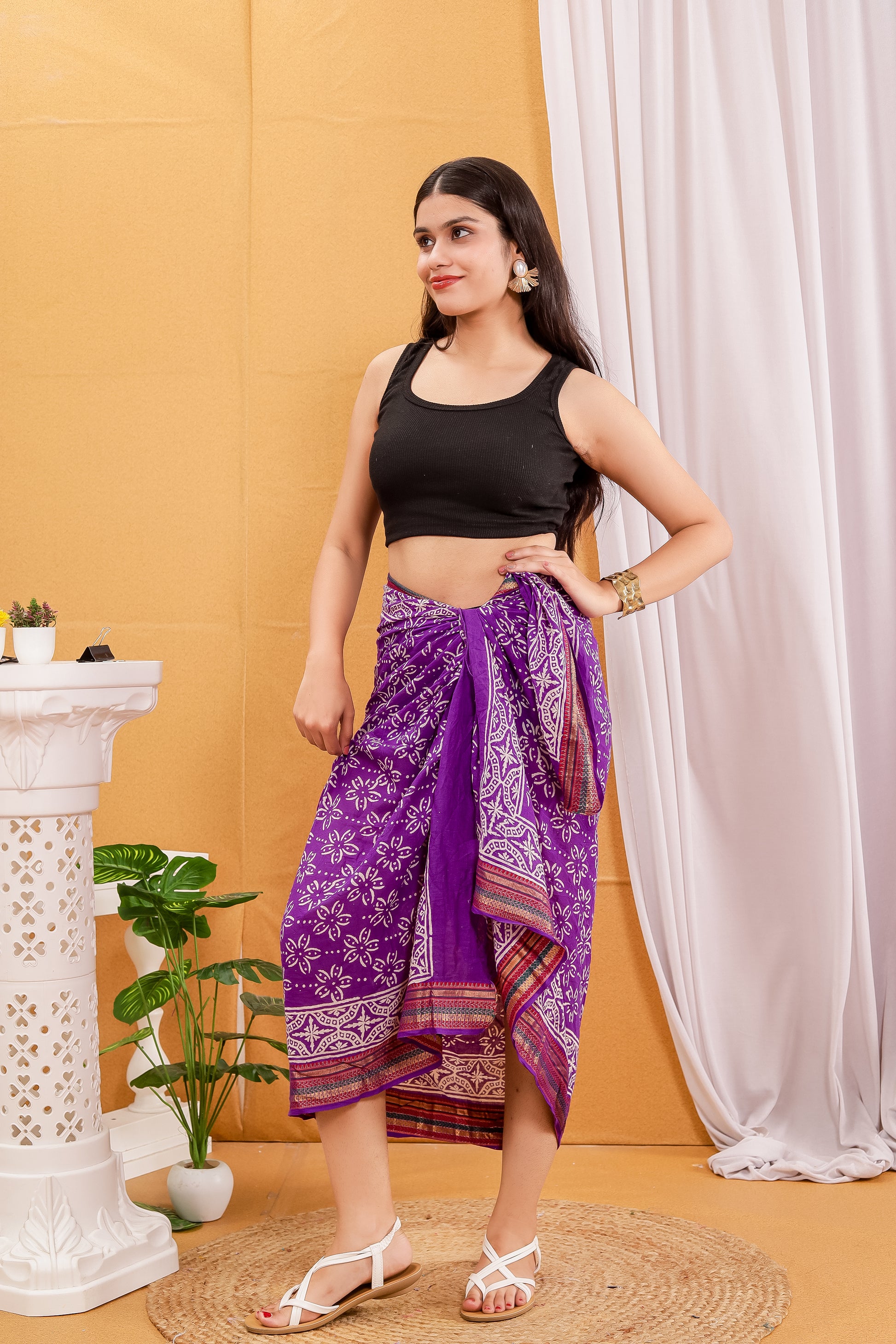 Purple Color Large Sarong