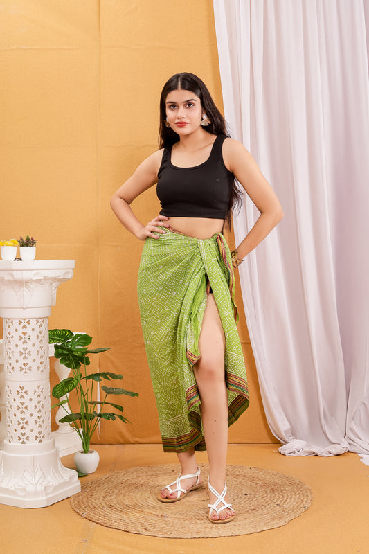 Green Color Large Sarong