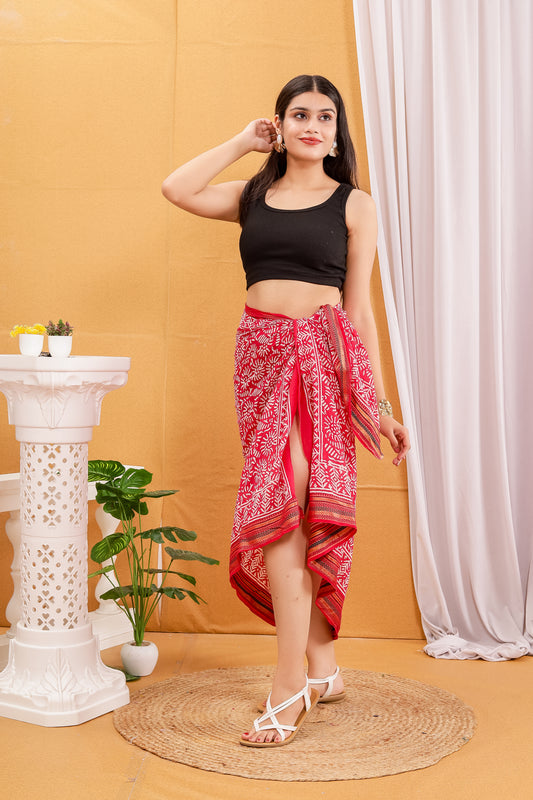 Red Color Large Sarong