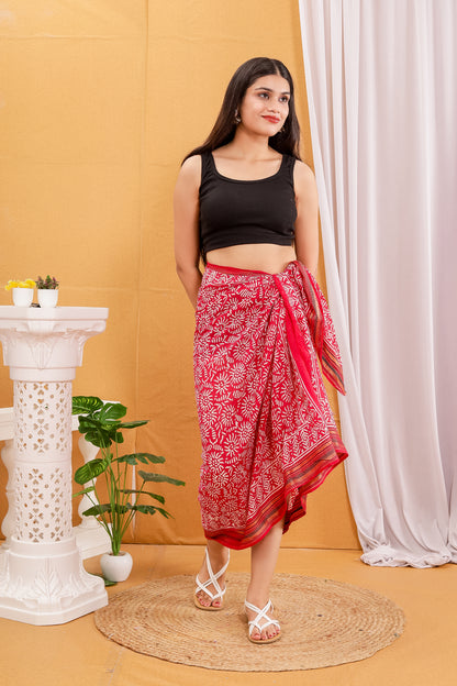 Red Color Large Sarong