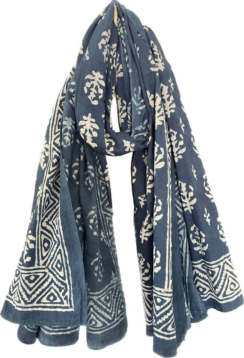 Jaipur (Bagru) Print Cotton Sarong Wrap | Decorative Beach Coverup Pareo & Summer Scarf