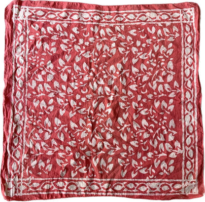 Red Bandana - Square Scarf for Women, Handmade Gift for Her and Him