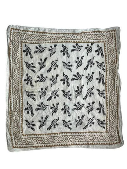 Block Print Western Bandana Scarf - Cotton Neckerchief - Bandanas, Kerchief