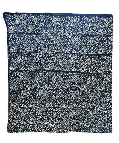 Indigo Hand Block Print Fabric by the yard, Cotton, Linen, Poplin, Sewing and Quilting Fabric