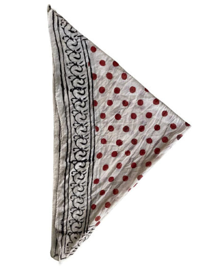 White Bandana, Handmade Gift for Him/Her, Cotton Neckerchief, Cotton Square Scarf gift handkerchief