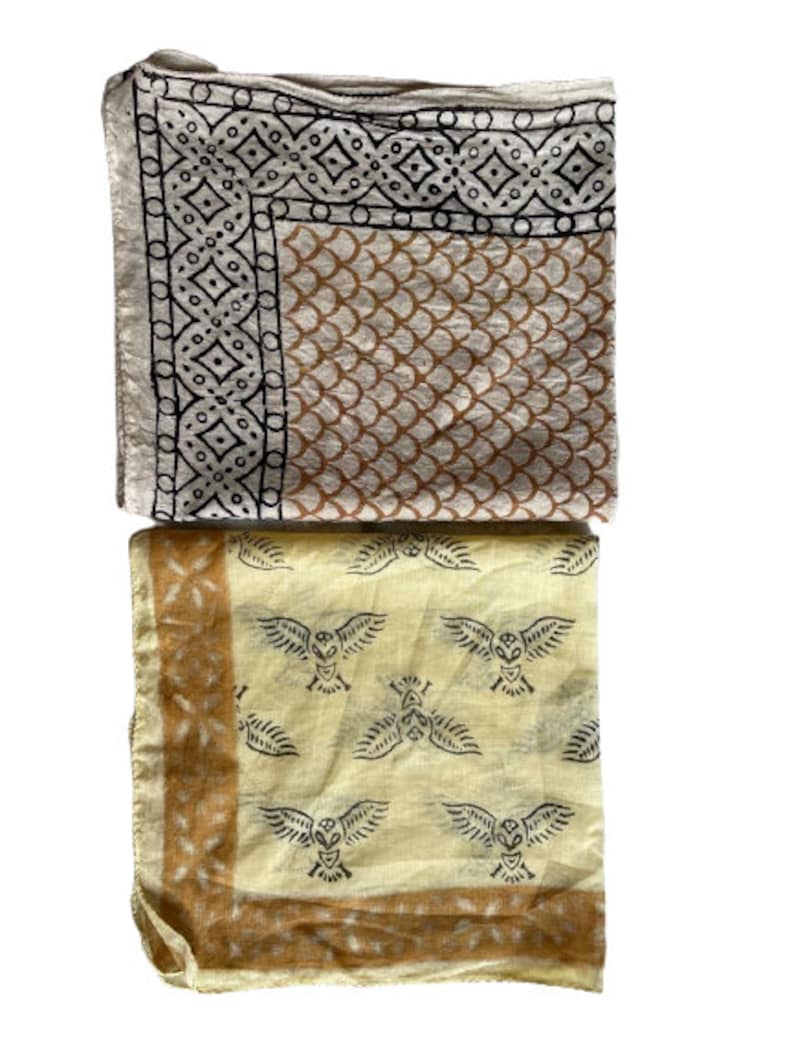 set of 2 large western cotton bandanas