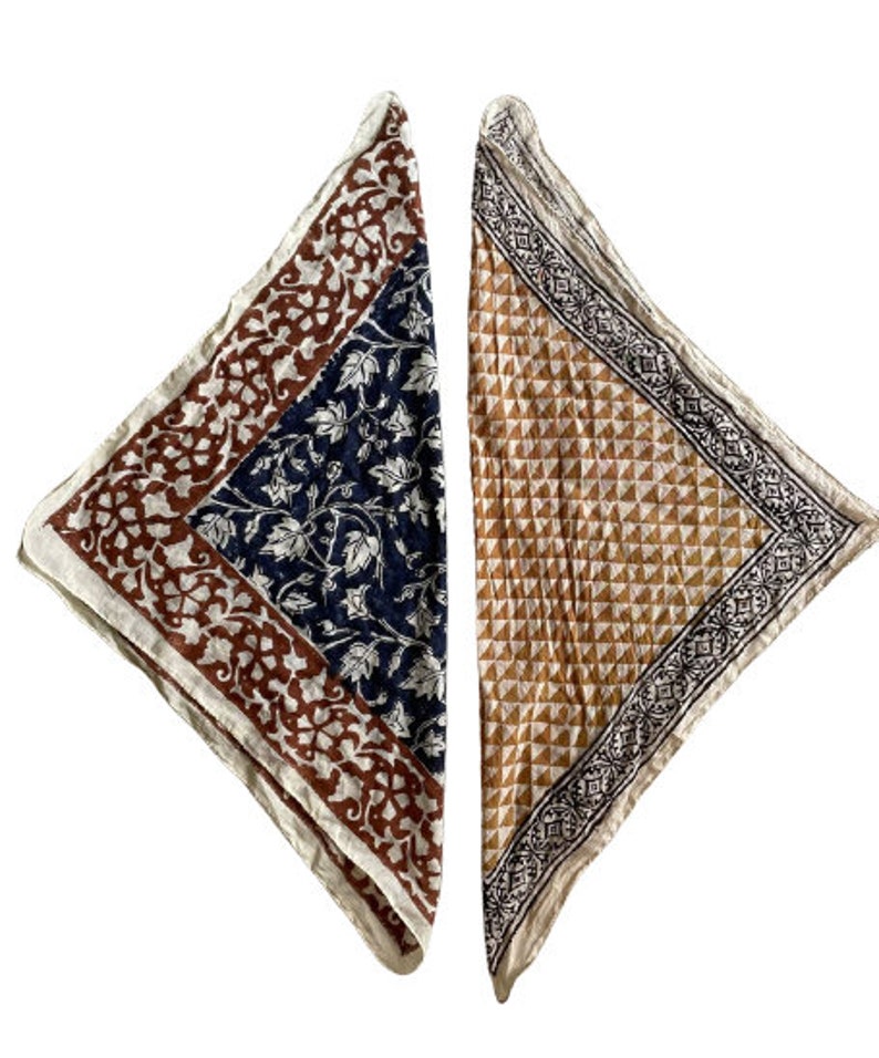 set of 2 large tan bandana