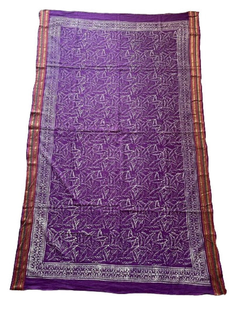 Silk Border Purple Sarongs, Hand Block Printed Cotton Sarong Wrap, Pareos, Plus Size Sarong, Bikini Cover Up, Size 44x72 Inches