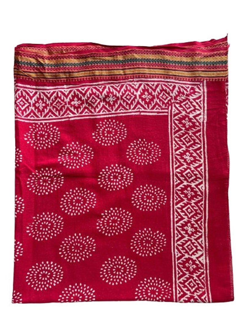 red sarong with silk border