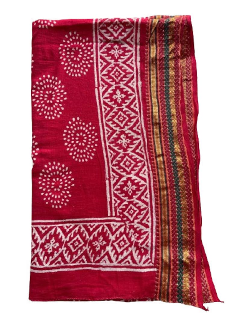 red sarong with silk border