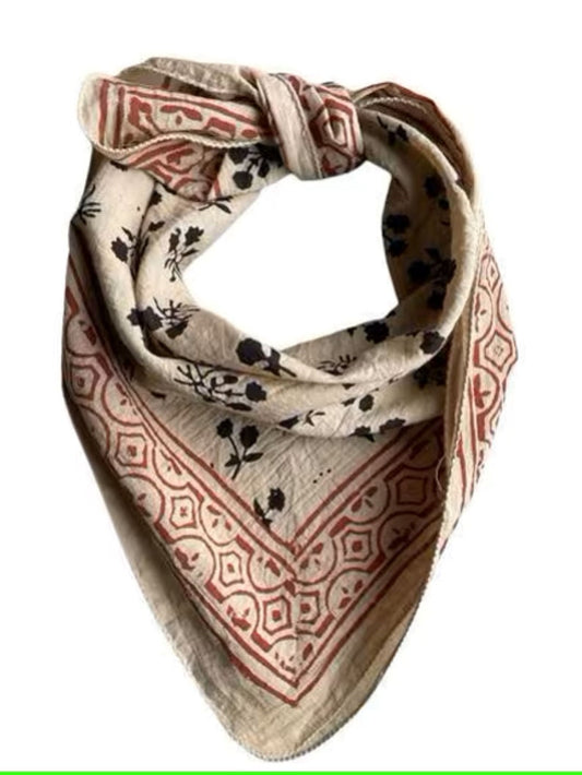 Bandana Scarf, Paisley Design Scarf - Unisex Square Scarf | Handmade Neckerchief & Kerchief