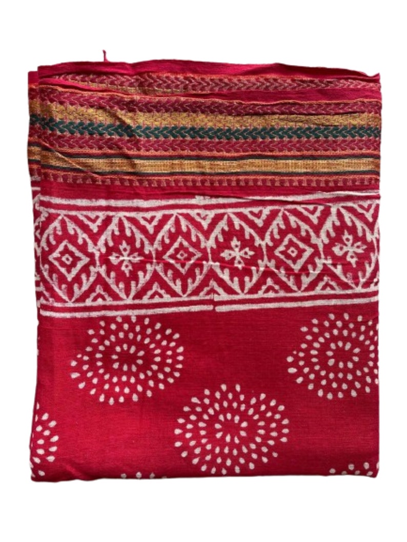 red sarong with silk border