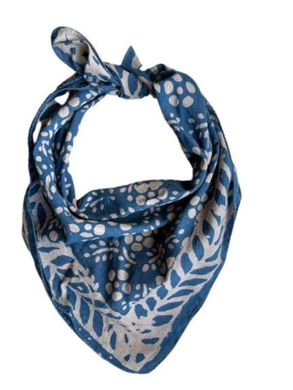 Blue Bandana, Cotton Head Scarf Wrap - Unisex Bandana - Headband for Women and Men