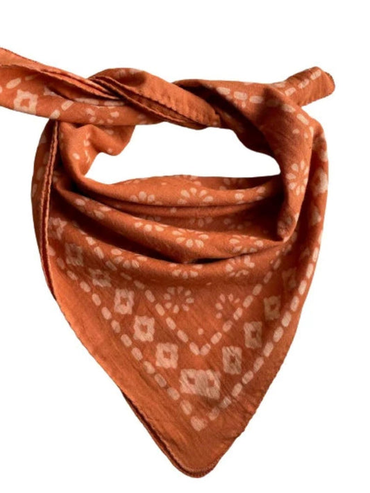 Block Print Western Bandana Scarf - Cotton Neckerchief