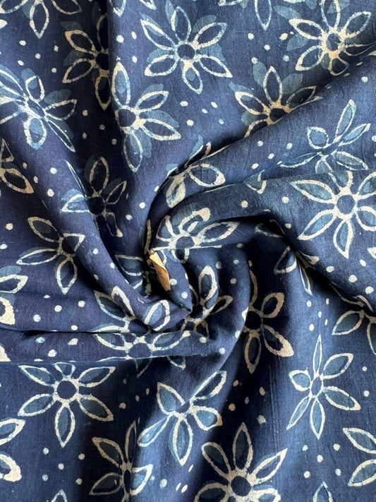 Indigo Fabric, Block Print Fabric By The Yard, Sofa Fabric, Upholstery Fabric, Bagru Print Fabric Online