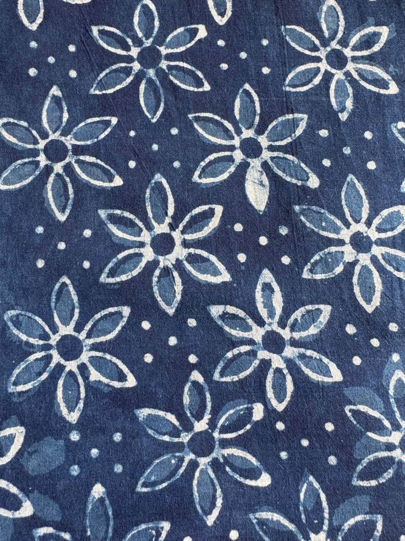 Indigo Fabric, Block Print Fabric By The Yard, Sofa Fabric, Upholstery Fabric, Bagru Print Fabric Online