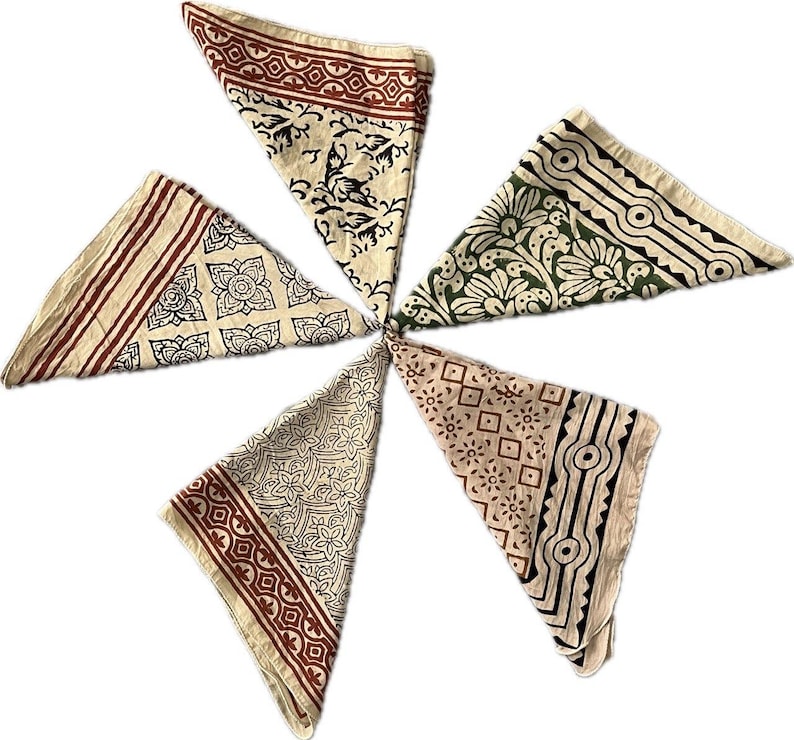 Set of 5 Western bandana, Neckerchief, Pure Cotton Bandana Headband, Size 21x21 Inches, Square Scarf