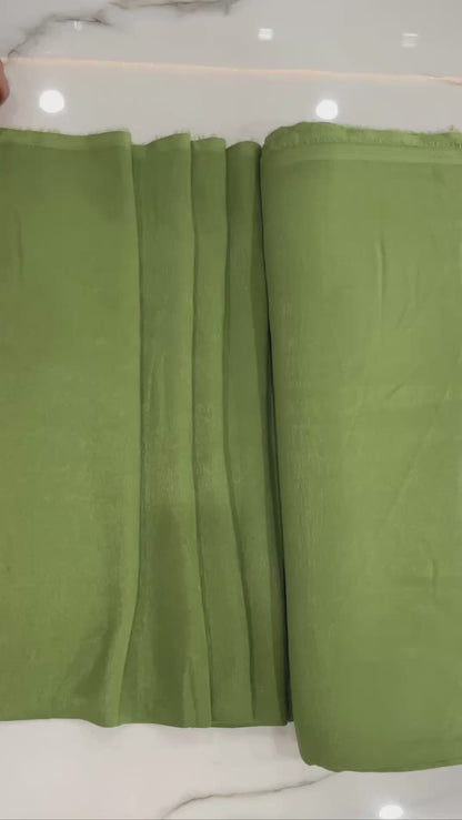 live Green Premium Crepe Fabric