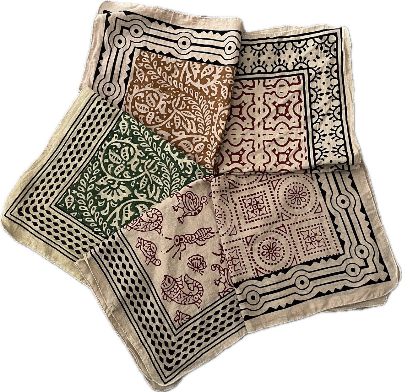 set of 4 organic cotton bandana scarf